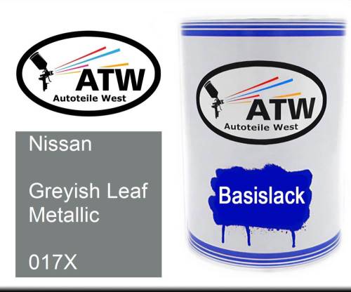 Nissan, Greyish Leaf Metallic, 017X: 500ml Lackdose, von ATW Autoteile West.